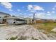 Backyard showcasing a boat on a trailer, with blue skies overhead, located in a waterfront neighborhood at 301 Boca Ciega Dr, Madeira Beach, FL 33708