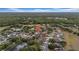 A beautiful aerial view showcases the home, neighborhood, and nearby green spaces and community features at 4010 Lithia Ridge Blvd, Valrico, FL 33596