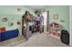 bedroom featuring a built-in loft bed, fun decor, and ample space for play and activities at 4010 Lithia Ridge Blvd, Valrico, FL 33596
