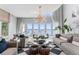Bright living room featuring elegant decor, plush seating, and expansive water views at 4950 Bayshore Blvd # 27, Tampa, FL 33611