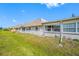 Backyard showcasing grass, a concrete patio and the exterior of the home at 6920 Lafayette N # 6920, Pinellas Park, FL 33781