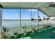Covered porch offering scenic lake views, decorated with plants at 8528 Fantasia Park Way, Riverview, FL 33578