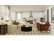 Spacious living room with modern furnishings, a patterned rug, and abundant natural light at 11547 E 71St Ter, Palmetto, FL 34221