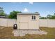 Backyard shed with stone steps leading up to it at 208 Ne Lincoln N Cir, St Petersburg, FL 33702