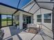 Covered patio boasting comfortable seating and exterior house view at 34135 White Fountain Ct, Wesley Chapel, FL 33545