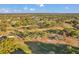 Scenic aerial view of the golf course community, showcasing lush greenery and well-maintained fairways under a sunny sky at 3957 Tarpon Pointe Cir, Palm Harbor, FL 34684