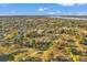 Scenic overhead view of the golf community showcasing the golf course, community pool and clubhouse, homes, and lush landscaping at 3957 Tarpon Pointe Cir, Palm Harbor, FL 34684