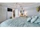 Comfortable bedroom featuring a bed with quilted bedding and ample natural light at 3957 Tarpon Pointe Cir, Palm Harbor, FL 34684