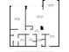 Floor plan displaying the square footage and layout of the kitchen, living room, bedroom, and baths at 500 N Osceola Ave # 609, Clearwater, FL 33755