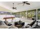 Relaxing sunroom with ample natural light, stylish furnishings, and serene views of the backyard, perfect for entertainment at 6213 S Queensway Dr, Temple Terrace, FL 33617