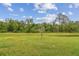 View of spacious backyard with green grass and trees in the distance at 7164 Twisting Pines Loop, Zephyrhills, FL 33541