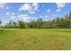 View of spacious backyard with green grass and trees in the distance at 7164 Twisting Pines Loop, Zephyrhills, FL 33541