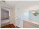 Staircase with railing leading to the second story at 806 Linwood Ter, Lutz, FL 33549