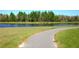 Picturesque walking path along the tranquil pond, surrounded by lush greenery at 8116 Painted Sky Pl, Land O Lakes, FL 34637