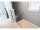 Stairway leading down with carpeted steps and a handrail for support at 9205 English Oaks Ln, Riverview, FL 33578