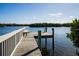 Scenic waterfront view with a private wooden dock and seating area overlooking tranquil waters at 1105 Venetian Harbor Ne Dr, St Petersburg, FL 33702