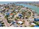 Panoramic aerial view showing this home's proximity to the bay, neighborhood and the best of coastal living at 13098 Boca Ciega Ave, Madeira Beach, FL 33708