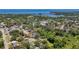 Aerial view shows a community near a body of water, with winding roads and plenty of trees and lush landscaping at 1444 Oak Haven Dr, Safety Harbor, FL 34695