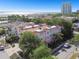 Beautiful aerial view of the townhomes with lush green landscaping, near the bay at 3025 W Grovewood Ct # B, Tampa, FL 33629