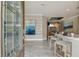 Foyer featuring a decorative front door, hardwood floors, neutral walls, recessed lighting, and modern decor at 4257 Rosatti Rd, Wesley Chapel, FL 33543