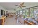 Bright sunroom featuring expansive windows, tile flooring, and cozy seating areas with views of the surrounding landscape at 5785 Bay Pines Lakes Blvd, St Petersburg, FL 33708