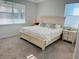 Inviting bedroom with comfortable bedding, soft carpet, and natural light from large windows at 5981 Shorebird Br, Land O Lakes, FL 34638