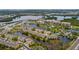 Scenic aerial view of waterfront condos and townhomes, featuring lush landscaping and community amenities at 7040 Key Haven Rd # 601, Seminole, FL 33777
