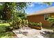 Well-maintained backyard featuring a side patio with decorative plants at 7902 River Ridge Dr, Temple Terrace, FL 33637
