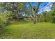 Expansive and well-maintained backyard with mature trees and a gently sloping lawn at 7902 River Ridge Dr, Temple Terrace, FL 33637