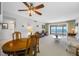 This is a bright and spacious living and dining area with ocean views at 865 S Gulfview Blvd # 306, Clearwater Beach, FL 33767