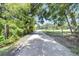Long gravel driveway leading to a home surrounded by mature trees and lush greenery at 9019 S County Line Rd, Lithia, FL 33547