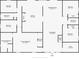 Floor plan displaying the layout and dimensions of the home's main level at 9019 S County Line Rd, Lithia, FL 33547