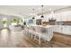 Modern kitchen features stainless steel appliances, white cabinets, island with seating, and an open floorplan at 1828 27Th N Ave, St Petersburg, FL 33713