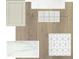 Sample materials including hardwood flooring, tile, cabinet door, and quartz countertop that highlight the home's finishes at 1828 27Th N Ave, St Petersburg, FL 33713