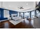 Spacious main bedroom with water views, tray ceilings, and custom window treatments at 2149 Bayou Grande Ne Blvd, St Petersburg, FL 33703