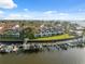 Coastal community waterfront condos, with boat docks and water views on a beautiful day at 2387 Hanover Dr # 2387, Dunedin, FL 34698