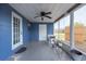 Charming screened patio with a ceiling fan, perfect for relaxing at 4507 26Th S Ave, Tampa, FL 33619