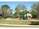 Community playground featuring climbing structures, slides, and a soft ground cover for safe and fun play at 7869 Timberview Loop, Wesley Chapel, FL 33545