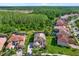 Beautiful aerial view of the home, surrounded by lush landscaping and neighboring properties, backing up to forest at 8420 Dunham Station Dr, Tampa, FL 33647