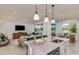 An open floor plan connects a modern living area with a spacious kitchen and dining area at 9740 Redwood Heights Loop, Thonotosassa, FL 33592