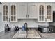 Kitchen view with updated countertops, cabinets and stainless steel sink and microwave at 12116 N 52Nd St, Temple Terrace, FL 33617