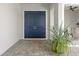 Welcoming entryway featuring elegant double doors and a lush potted plant on a brick-paved porch at 12546 Wildebeest Way, Spring Hill, FL 34610