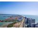 Scenic aerial view of a coastal community featuring beach access and waterfront properties at 1460 Gulf Blvd # 406, Clearwater Beach, FL 33767