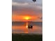 Beautiful sunset over the water featuring the sun's reflection, a boat, and the shoreline at 2700 Bayshore Blvd # 519, Dunedin, FL 34698