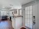 Updated kitchen featuring stainless steel appliances and a view of the dining area at 3611 Pine Knot Dr, Valrico, FL 33596