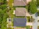 Aerial view of homes showing roof lines, backyard space, and community layout at 5902 War Admiral Dr, Wesley Chapel, FL 33544