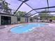 Backyard pool with screened enclosure, creating a private and relaxing outdoor space at 7609 Barry Rd, Tampa, FL 33615