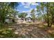 Aerial view of home and backyard showcasing large lot size, backyard deck, and detached garage at 811 E Flora St, Tampa, FL 33604