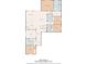 Detailed floor plan showcasing the layout of the first floor, including the kitchen, living room, and bedrooms at 10404 Scarlet Chase Dr, Riverview, FL 33569