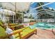 Inviting poolside lounge area with umbrellas and comfortable seating at 1698 Eden Ct, Clearwater, FL 33756